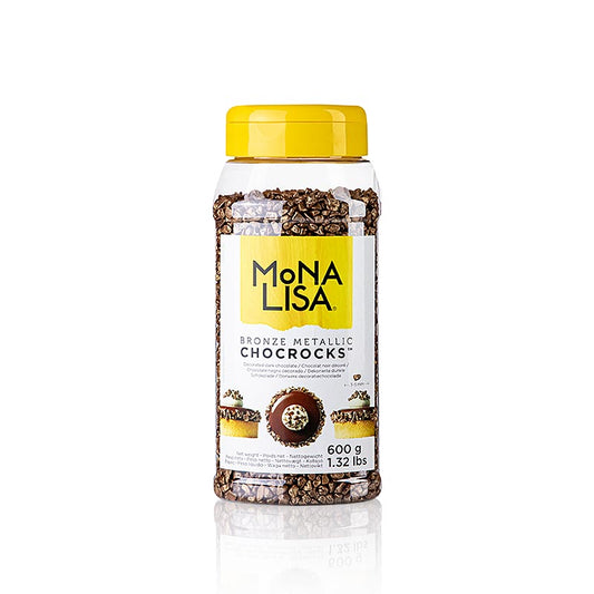 Schokoladensteine in Metallic-Bronze von Mona Lisa, 600 g Verpackung, ideal für Dekoration von Torten und Desserts
