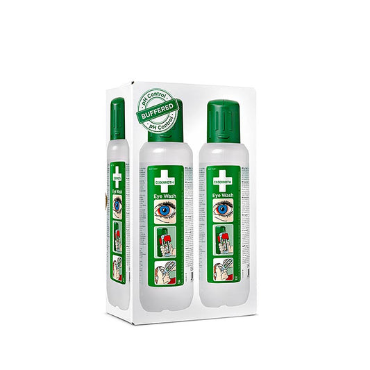 Augenspülung Cederroth Augendusche, 2 x 500 ml, pH-neutral, steril, ergonomisch, für Erste-Hilfe-Kasten geeignet
