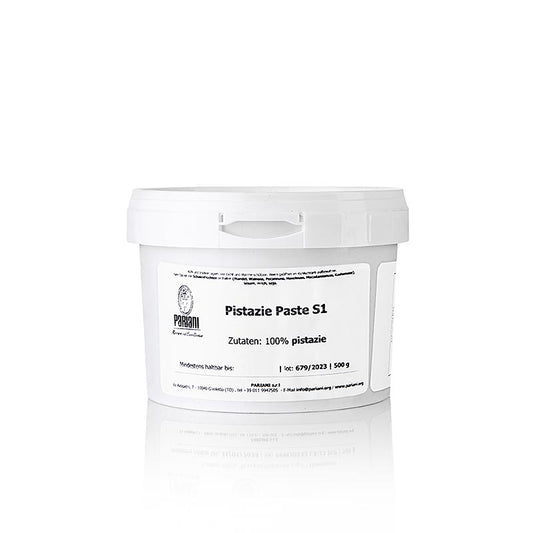 Pistazienpaste, Sizilianische Pistazien, Pariani, 500 g - Cremige Paste aus besten sizilianischen Pistazien, perfekt für Brotaufstriche, Desserts und als Zutat in Lieblingsgerichten Erleben Sie den authentischen Geschmack Italiens mit dieser hochwertigen Pistazienpaste, 500 g