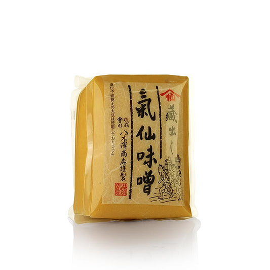 Shouten Kesen Reis Miso, hell, Yagisawa, Japan, 500 g - Produktbild mit feinem, cremigen Miso, das traditionelle und moderne japanische Gerichte mit einem subtilen Umami-Geschmack verfeinert