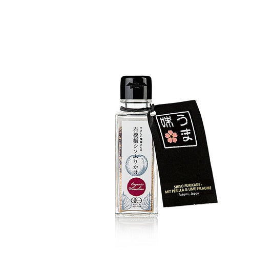 Gewürzmischung Shiso Furikake - mit Perilla & Ume Pflaume, Fukami, Japan, 50 g, die traditionelle japanische Aromen kombiniert und perfekt zum Würzen von Reis, Nudeln, Fisch und Gemüse geeignet ist