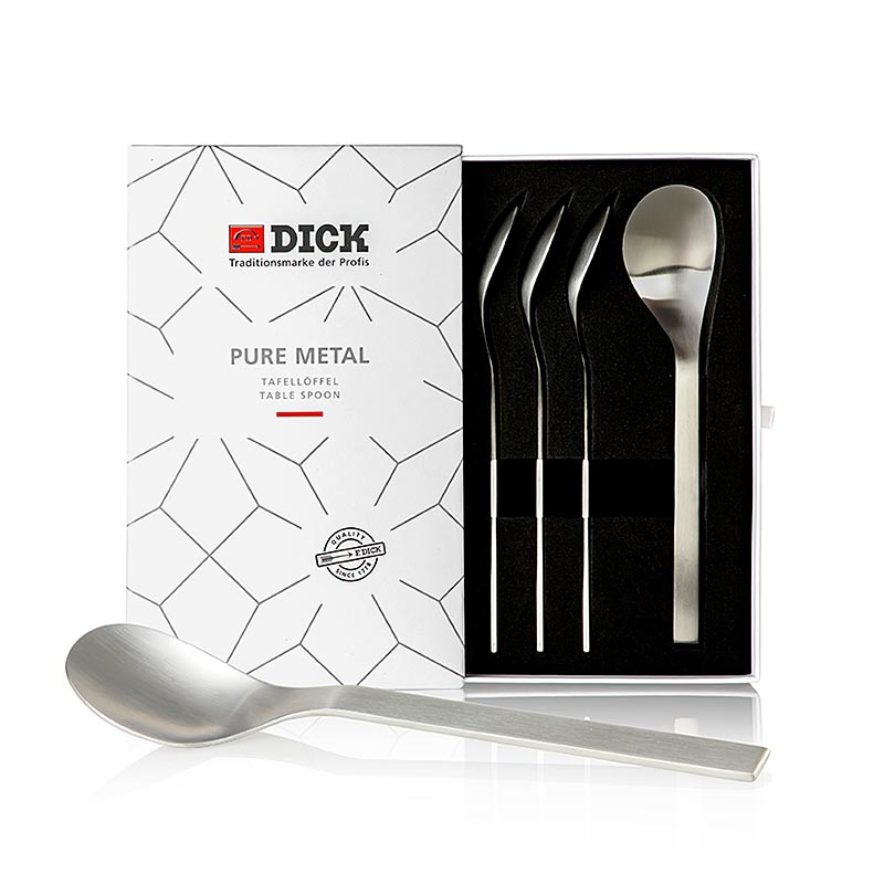 Dick Steak & TafelLöffel Set, Pure Metal, passend für Steakmesser 59805, 4 St - Hochwertiges 4-teiliges Besteckset aus reinem Metall, perfekt für Steakliebhaber geeignet