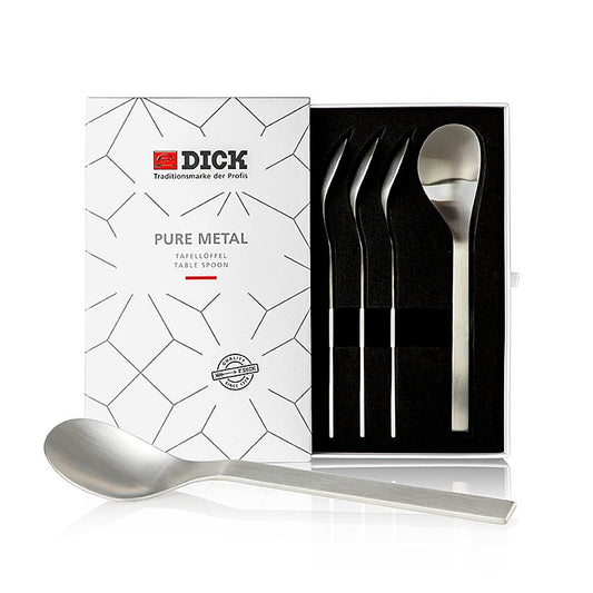 Set di coltello da bistecca e cucchiaio da tavola, Pure Metal, compatibile con il coltello da bistecca 59805, 4 pezzi
