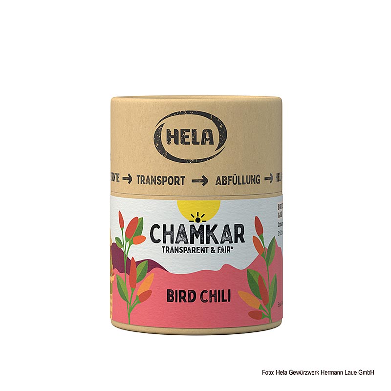 HELA Chamkar - Peperoncino Bird (peperoncino "occhio di uccello"), essiccato, 25 g