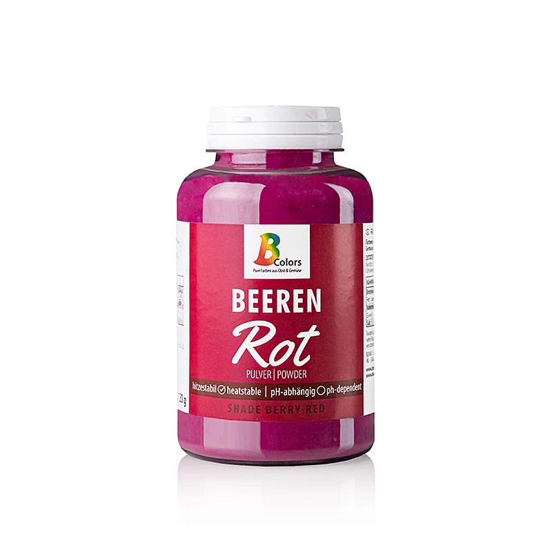BColors Lebensmittelfarbe Beeren Rot Pulver fett wasserlöslich vegan 120 g Produktbild