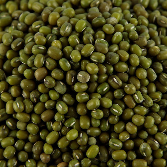 Getrocknete grüne Mungobohnen, reich an Proteinen und Ballaststoffen, vielseitig verwendbar Ideal für Suppen, Salate und Curry-Gerichte 500-Gramm-Beutel für optimale Frische
