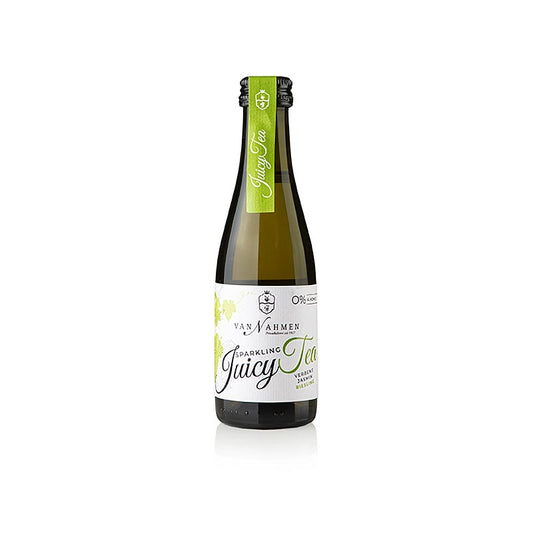 Bio Sparkling Juicy Tea Verbene - Jasmin Tee - Riesling van Nahmen, 200 ml, kalt aufgebrühter Blatttee mit rassiger Grundlage und asiatisch anmutender Geschmacksnote aus Riesling-Trauben, Verbene, Jasmin und Minze, für erfrischenden Genuss