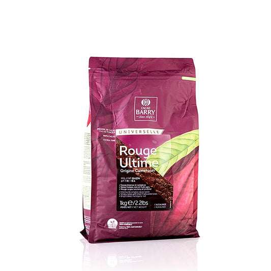 ROUGE ULTIME, alkalisiertes Kakaopulver, schwach entölt (DCP-20RULTI-89B), 1 kg - hochwertiges Kakaopulver für vielseitige Anwendungen in der Küche
