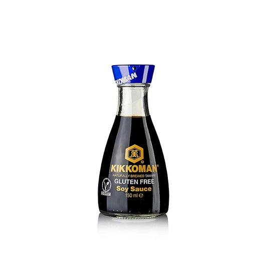 Soja-Sauce - Tamari, Kikkoman, glutenfrei, Japan, 150 ml: Traditionell hergestellte, glutenfreie Sojasoße aus Japan, verleiht Gerichten reichen Umami-Geschmack Perfekte Ergänzung für Ihre asiatische Küche, in handlicher 150-ml-Flasche