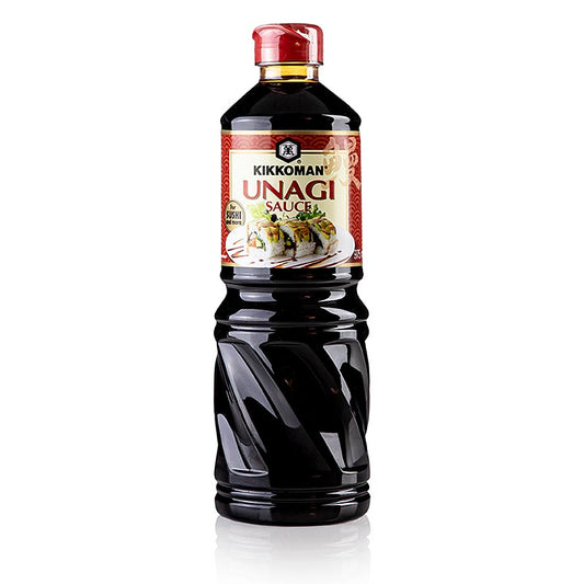 Kikkoman Unagi Sushi Sauce, hergestellt in Japan, 975 ml Flasche, speziell für Aal entwickelt, süßer Geschmack mit einem Hauch von Sojasauce, ideal zum Glasieren von gegrilltem Aal oder Verfeinern von Sushi-Rollen