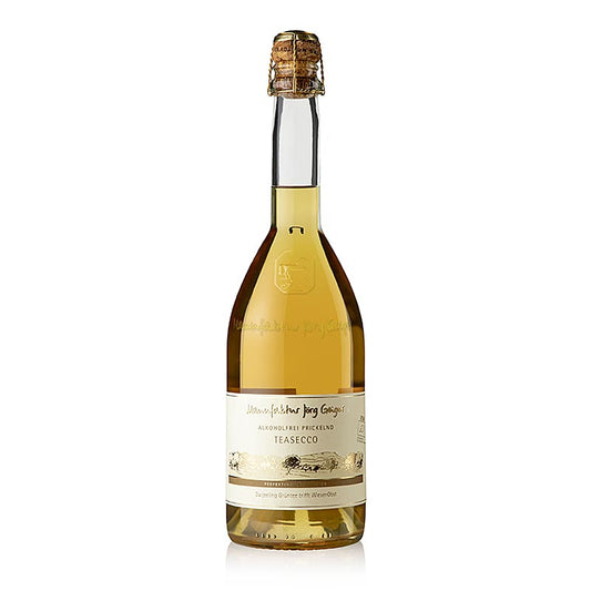 Alkoholfreier Bio-Sekt Teasecco der Manufaktur Jörg Geiger in einer 750-ml-Flasche