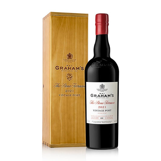 Flasche Graham´s - 2021er Stone Terraces Vintage Portwein, süßer Wein mit 20 % Alkoholgehalt, 750 ml