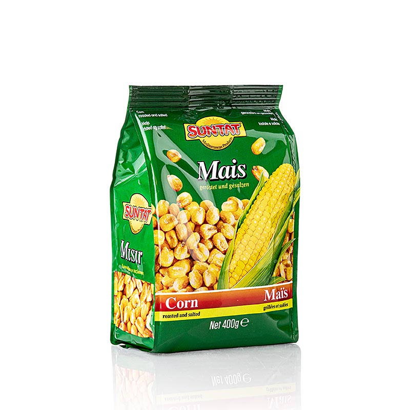 Geröstete und gesalzene Maiskörner von Suntat, 400 g - knuspriger Snack, Beilage und Zutat für Salate und Gerichte, reicher Geschmack mit einem Hauch von Salz, perfekt für Feinschmecker und Hobbyköche