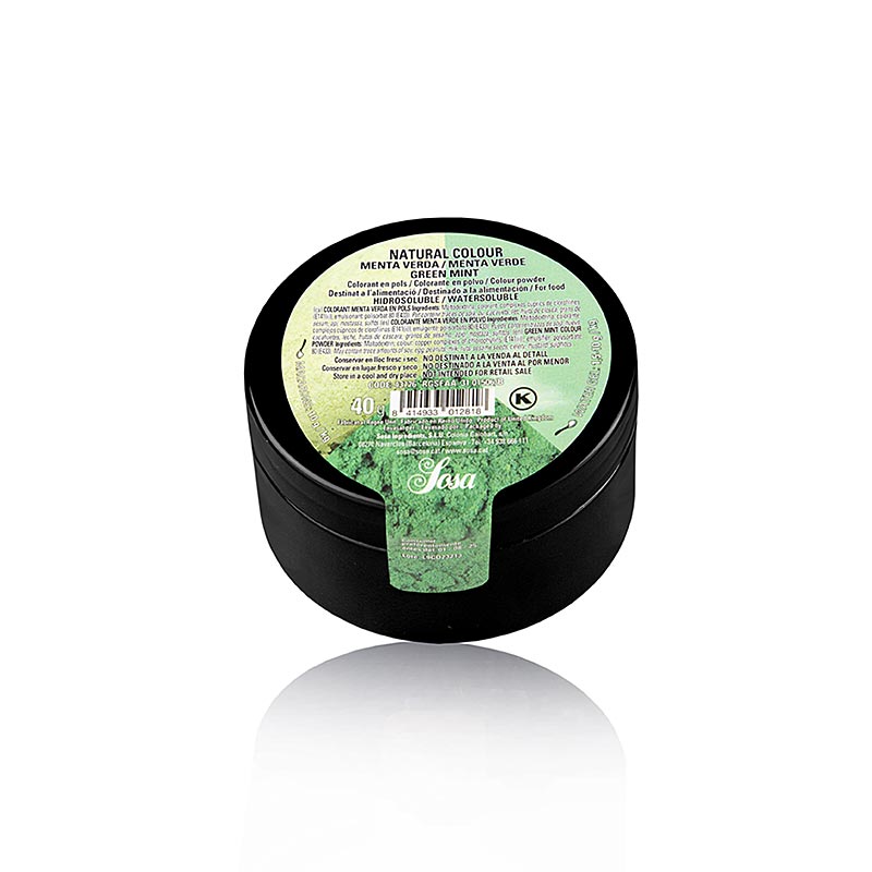 Sosa Colorant alimentaire naturel menthe verte, poudre, soluble à l'eau, 40g, 40 g