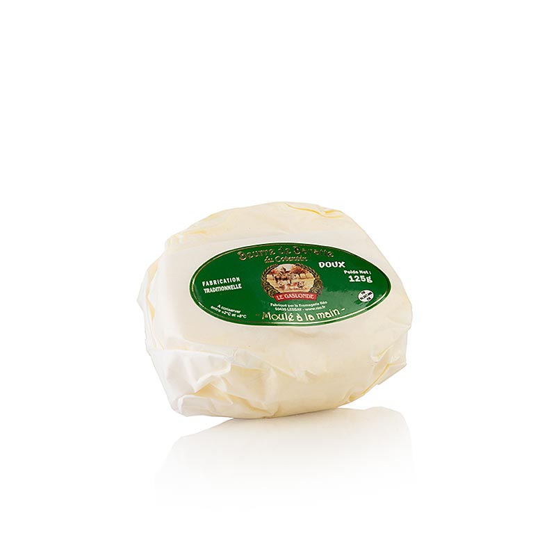 Handgeschlagene, cremige Beurre de Baratte Moulé Main Butter aus Frankreich, hergestellt aus Milch von Kühen aus der Gascogne, mit reichem Geschmack und samtiger Textur, perfekt für Hobbyküche oder professionelle Köche, in praktischer 125g-Portion