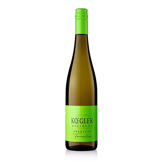 Verjus Fermentino 2022 aus dem Rheingau, 6% vol, Weingut-Koegler, 750 ml - Produktillustration, saurer Traubensaft für kulinarische Zwecke
