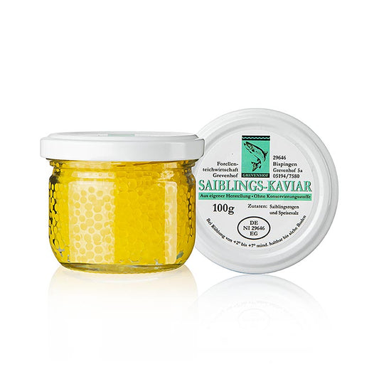Schollenkaviar der Forellenwirtschaft Grevenhof, saisonale Delikatesse, 100 g, exklusiver Geschmack und knusprige Textur, perfekt für Feinschmecker