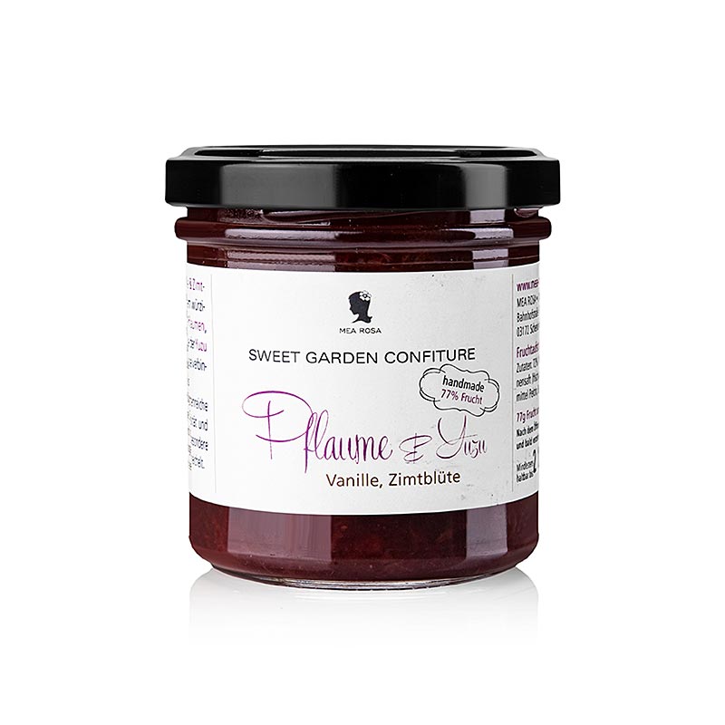 Fruchtaufstrich Sweet Garden Confiture - Pflaume & Yuzu, hochwertige Delikatesse, 180 g