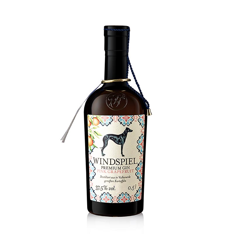 Flasche Windspiel - Gin Pink Grapefruit aus der Eifel, 37,5 % vol, 500 ml mit fruchtigem Aroma und hohem Alkoholgehalt