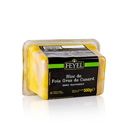 Bloc de Foie gras de canard en morceaux, Feyel, 500 g