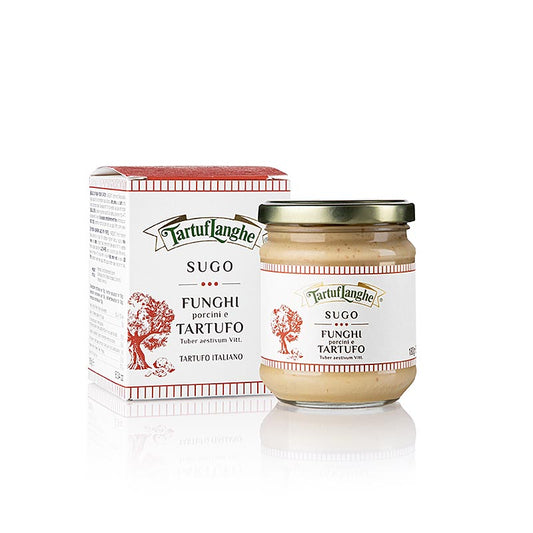 Steinpilz-Trüffel-Sauce von Tartuflanghe, ideal zum Verfeinern von Pasta und mehr