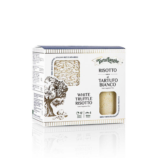 Trüffelrisotto-Fertigmischung von Tartuflanghe, hergestellt mit Carnaroli-Reis und getrockneten Sommertrüffeln, ideal als Vorspeise oder Beilage zu Fleisch- oder Fischgerichten, 310 g-Packung für 3-4 Portionen