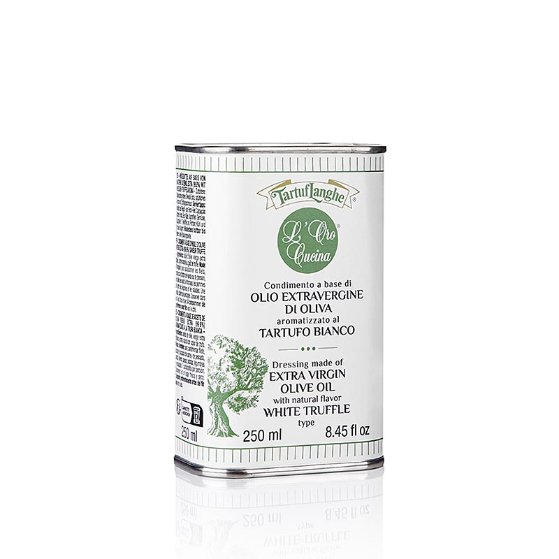 TARTUFLANGHE natives Olivenöl Extra aromatisiert mit Trüffel, 250 ml - Hochwertiges Olivenöl mit subtilem Trüffelaroma, perfekt für Gerichte und als Geschenk für Feinschmecker