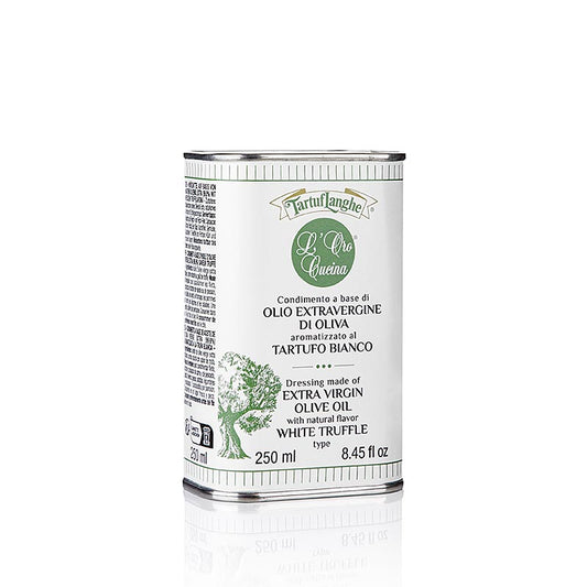 TARTUFLANGHE natives Olivenöl Extra aromatisiert mit Trüffel, 250 ml - Hochwertiges Olivenöl mit subtilem Trüffelaroma, perfekt für Gerichte und als Geschenk für Feinschmecker