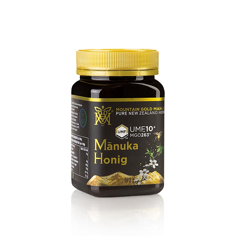 Manukahonig UMF zertifiziert, 10+, MGM Neuseeland, 500 g - Premium-Honig mit antibakteriellen Eigenschaften und reichhaltigem, komplexem Geschmack Entdecken Sie den einzigartigen Geschmack und die gesundheitlichen Vorteile