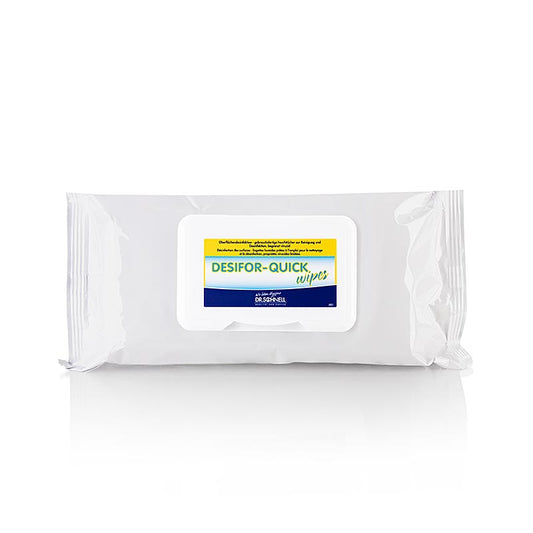 Dr Schnell - Desifor Quick Wipe Desinfektionstücher, 80 St Gebrauchsfertige Tücher für schnelle und effektive Flächendesinfektion Ideal für Küchen, Restaurants und hygienische Bereiche Enthält starke Desinfektionslösung gegen Bakterien, Pilze und Viren Sanft zu Oberflächen, hart zu Bakterien Einfache Anwendung, kein Abwaschen erforderlich Verpackt in praktischem Spender