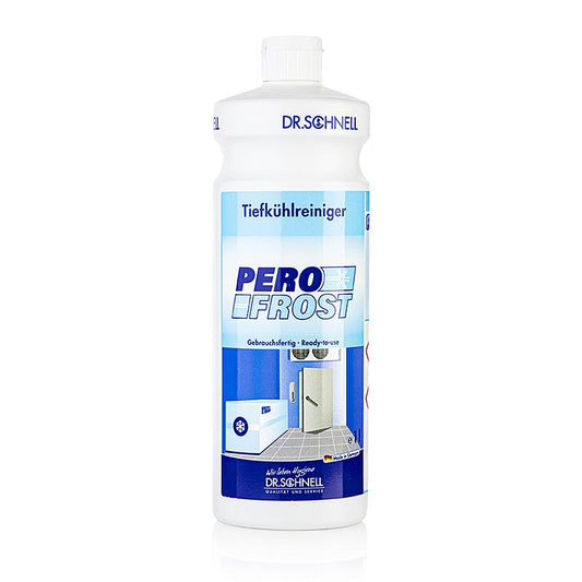 Dr Schnell - Tiefkühlhausreiniger Perofrost, gebrauchsfertig, 1 l: Speziell entwickelter Reiniger für Gefrierschränke und Kühlräume, entfernt mühelos Fett, Öl und hartnäckige Verschmutzungen, spart Zeit und Energie, hinterlässt keine Rückstände, sicher auf allen Oberflächen anzuwenden Ideal für Großküchen, Catering und Hausgebrauch