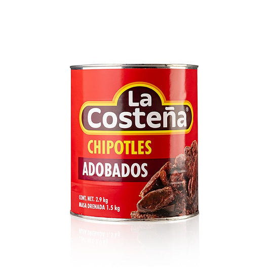 Geräucherte Chili Schoten Chipotles in Adobosauce von La Costena, 2,8 kg - perfekt, um Gerichten würzigen Kick zu verleihen