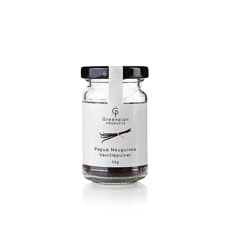 Gemahlene Vanillepulver aus Papua-Neuguinea, Greenplan, 35 g - authentischer intensiver Geschmack, nachhaltig produziert, ideal für Feinschmecker und Hobbyköche