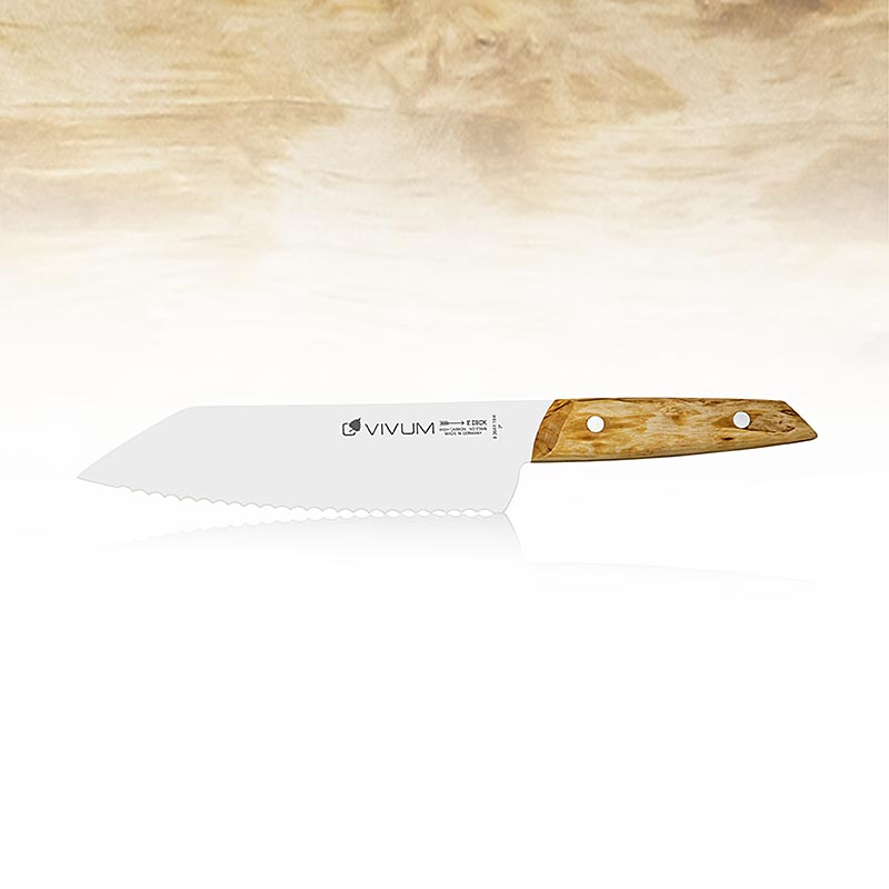 VIVUM Allzweckmesser, Wellenschliff, mit Holzgriff, 18cm, DICK, 1 St - Hochwertiges Handwerksmesser aus Edelstahl mit ergonomischem Holzgriff, ideal zum Zerkleinern von Kräutern und Gemüse, 18 cm Länge, von der renommierten Marke DICK Unverzichtbarer Küchenhelfer für Hobbyköche und Profis