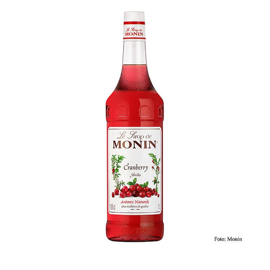 Monin Cranberry Sirup 1:8, 1 l - Vielseitiger Sirup mit authentischem Cranberry-Geschmack, ideal für Getränke, Desserts und Cocktails, sparsam im Verbrauch, geeignet für Hausgebrauch und Gastronomie, höchste Qualität seit 1912