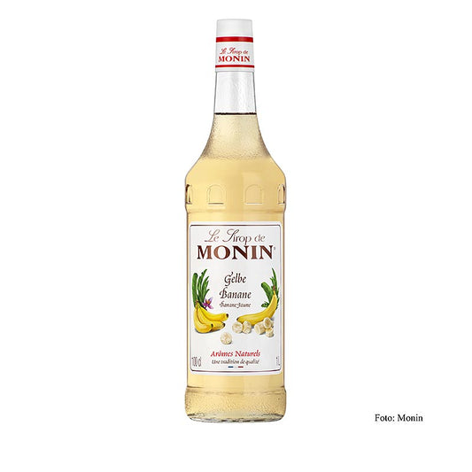 Monin Gelber Bananensirup 1:8, 1 l - Vielseitiger Sirup mit reichem Bananengeschmack, ideal für Cocktails, Milchshakes und Desserts 1-Liter-Flasche, perfekt für zu Hause und die Gastronomie
