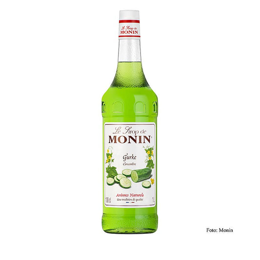 Monin Gurken Sirup 1:8, 1 l - Vielseitiger Sirup mit erfrischendem Gurkengeschmack, ideal für Cocktails, Mocktails und erfrischende Getränke Hohe Qualität und authentischer Geschmack von Monin