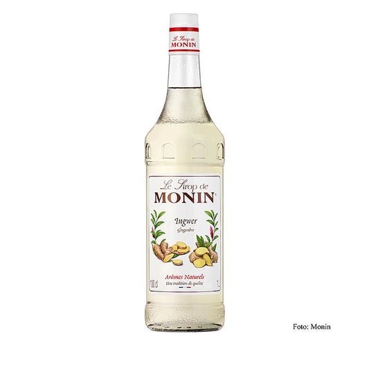 Monin Ingwer Sirup 1:8, 1 l - Vielseitiger Sirup mit scharfem, aromatischem Geschmack von frischem Ingwer, perfekt für Cocktails, Mocktails, Limonaden und mehr