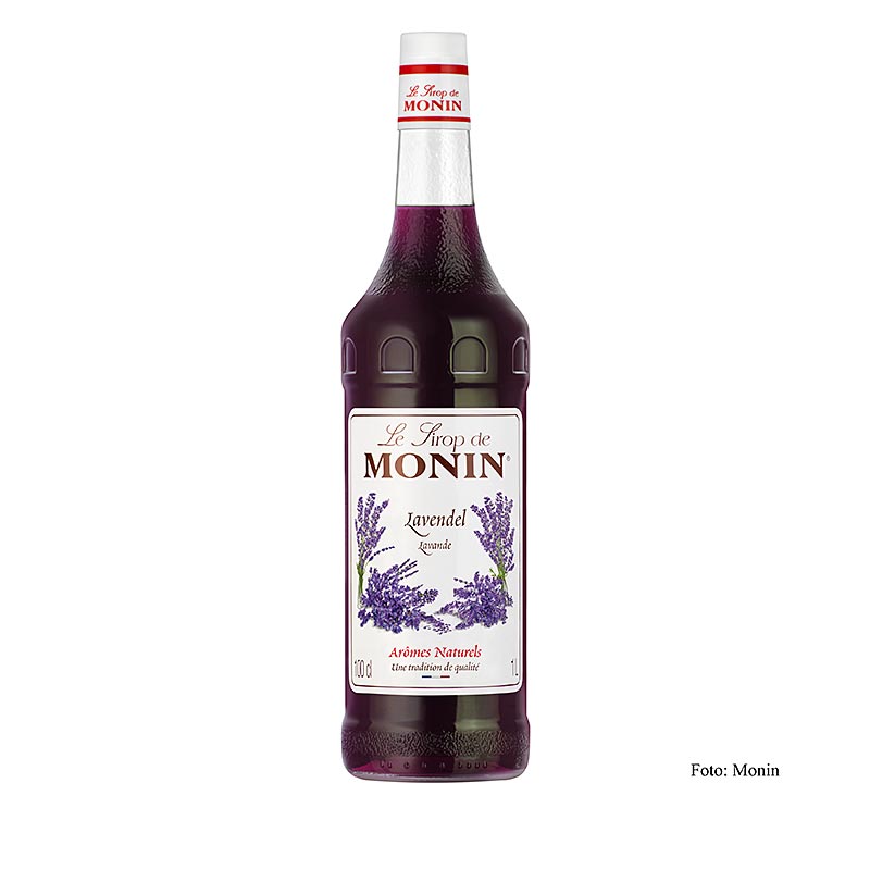 Monin Lavendel Sirup 1:8, 1 l - Vielseitiger Sirup mit unverwechselbarem Lavendelgeschmack für Cocktails, Limonaden und Desserts, ideal für den Hausgebrauch und die Gastronomie