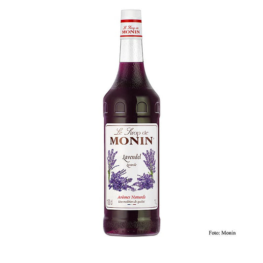 Monin Lavendel Sirup 1:8, 1 l - Vielseitiger Sirup mit unverwechselbarem Lavendelgeschmack für Cocktails, Limonaden und Desserts, ideal für den Hausgebrauch und die Gastronomie