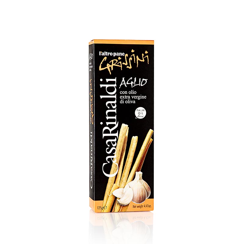 Knusprige Brotstangen Grissini Knabbergebäck mit Knoblauch von Casa Rinaldi, 125g