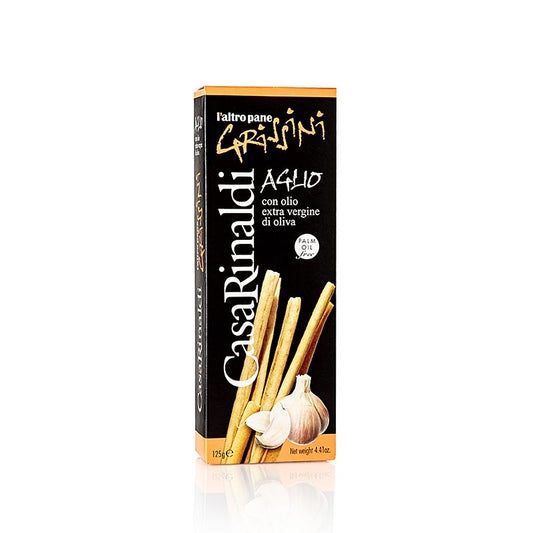 Knusprige Brotstangen Grissini Knabbergebäck mit Knoblauch von Casa Rinaldi, 125g