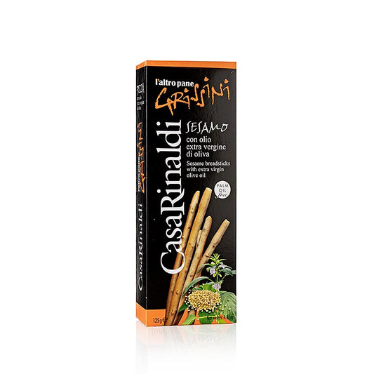Knusprige Grissini Knabbergebäck mit Sesam, 125g, von Casa Rinaldi, in einer 125g Packung