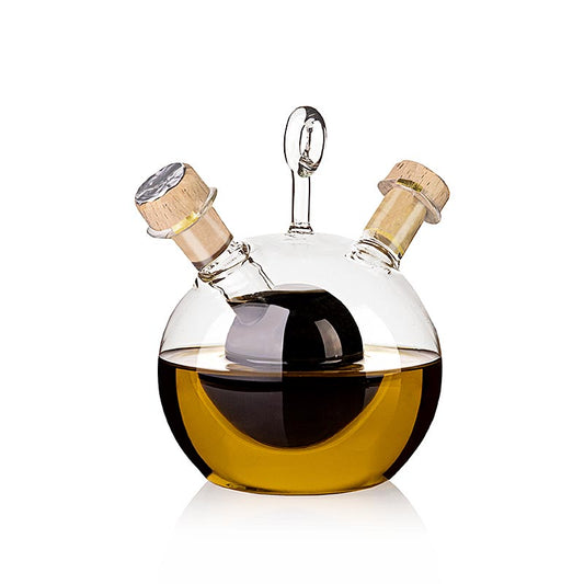 Premium Pirex-Flasche mit 300ml Aceto Balsamico & Natives Olivenöl von Casa Rinaldi