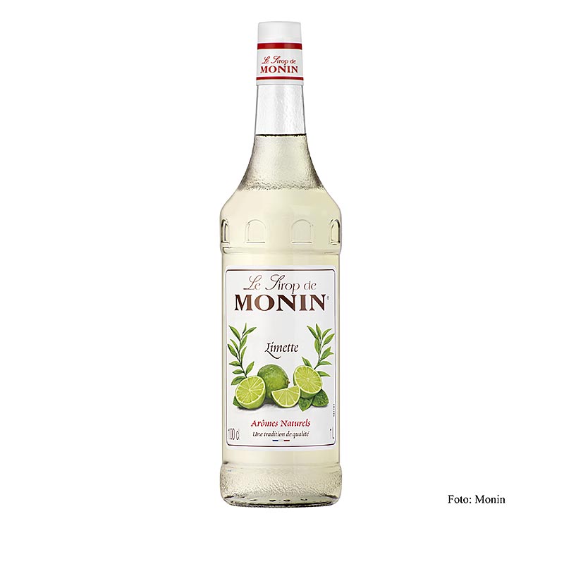 Monin Limetten Sirup aus grünen Limetten 1:8, 1 l - Vielseitiger Sirup für erfrischende Limonaden, Cocktails und Desserts, mit einem frischen, süßen und herben Geschmack, in einer praktischen 1-Liter-Flasche