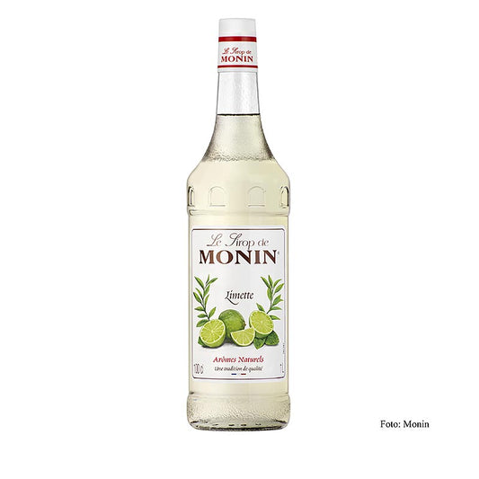 Monin Limetten Sirup aus grünen Limetten 1:8, 1 l - Vielseitiger Sirup für erfrischende Limonaden, Cocktails und Desserts, mit einem frischen, süßen und herben Geschmack, in einer praktischen 1-Liter-Flasche