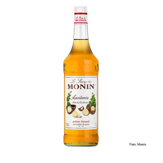 German: Flasche Monin Macadamia Nuss Sirup 1:8, 1 Liter, ideal zum Verfeinern von Kaffee und Cocktails