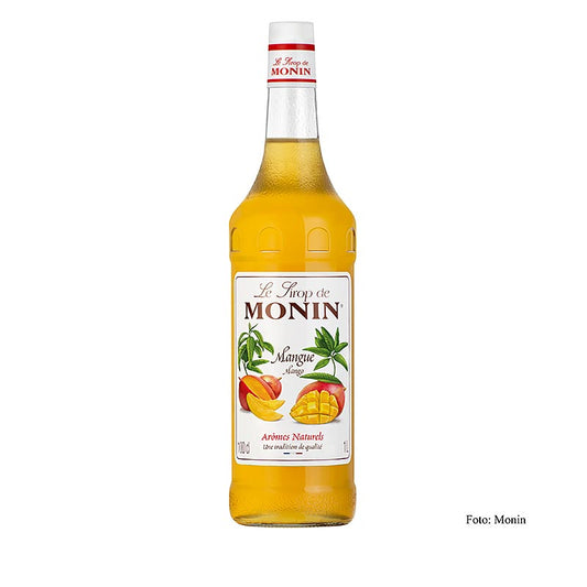 Monin Mango Sirup 1:8, 1 l - Natürlich hergestellt, ideal für erfrischende Getränke, Cocktails und Desserts, vielseitiger Sirup mit süßem, tropischem Mangogeschmack, in praktischer 1-Liter-Flasche