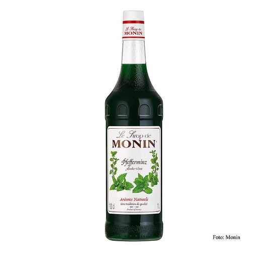Monin Pfefferminz Sirup, grün 1:8, 1 l - Konzentrierter Sirup mit frischem Pfefferminzgeschmack für erfrischende Getränke, Cocktails und Desserts Mischungsverhältnis von 1:8, 1 Liter Fassungsvermögen Qualitätsprodukt von Monin