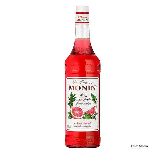 Monin Pink Grapefruit Sirup 1:8, 1 l - Vielseitiger Sirup mit frischem, leicht bitterem Geschmack, perfekt für erfrischende Limonaden, Cocktails und Mocktails, hergestellt aus natürlichen Zutaten ohne künstliche Zusatzstoffe Ideal für Gastronomen und Hobby-Mixologen